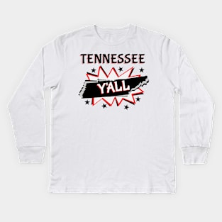 Tennessee State Pride Y'all Kids Long Sleeve T-Shirt